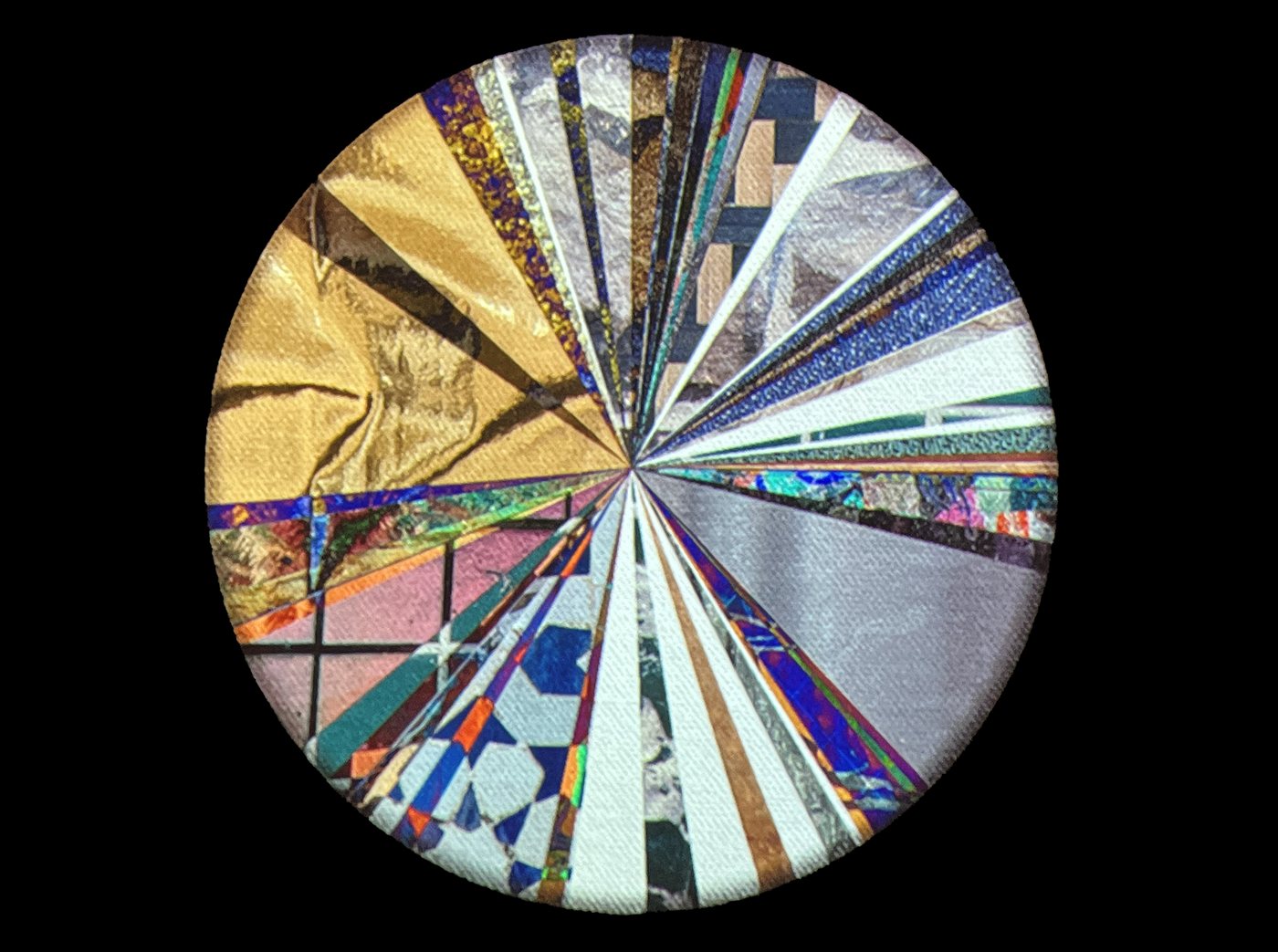 The Census pie chart, filled with a ring of distinct textures collected from viewers